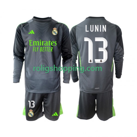 Fotbollströja Real Madrid Andriy Lunin 13 Målvakt Barn Tredjeställ 2025-2026 Lång ärm