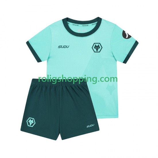 Fotbollströja Wolverhampton Wanderers Barn Bortaställ 2025-2026 Kort ärm