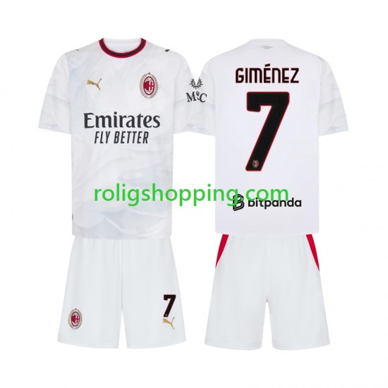 Fotbollströja AC Milan Gimenez 7 Barn Bortaställ 2026-2027 Kort ärm