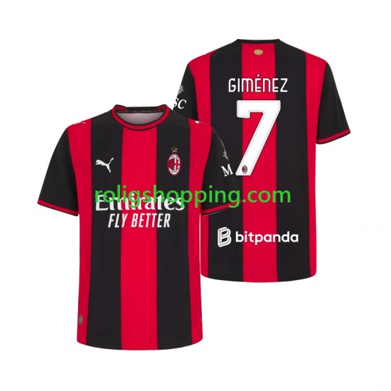 Fotbollströja AC Milan Gimenez 7 Män Hemmaställ 2026-2027 Kort ärm