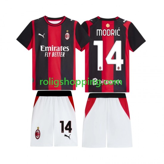 Fotbollströja AC Milan Modrić Luka 14 Barn Hemmaställ 2026-2027 Kort ärm