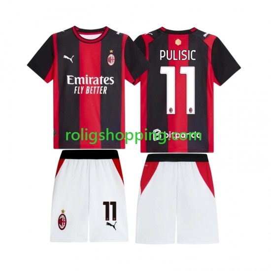 Fotbollströja AC Milan Pulisic 11 Barn Hemmaställ 2026-2027 Kort ärm