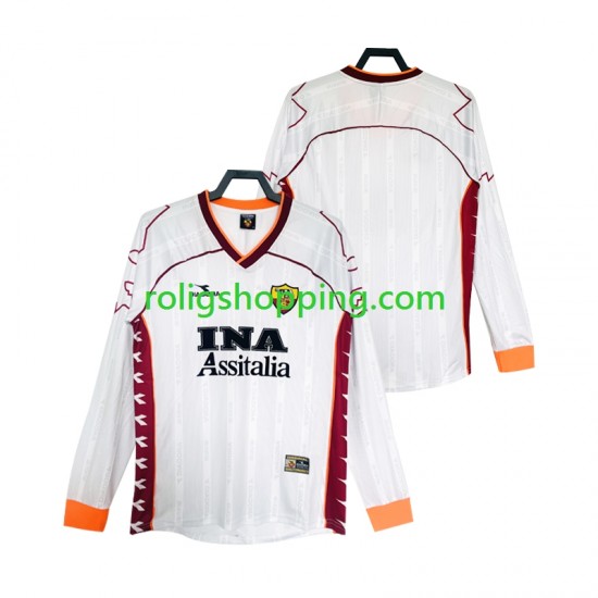 Fotbollströja AS Roma 2000 Retro Män Bortaställ 1999 Lång ärm