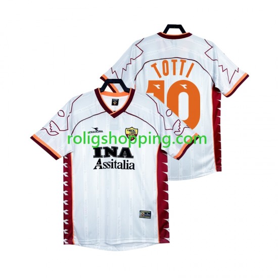 Fotbollströja AS Roma Totti 10 2000 Retro Män Bortaställ 1999 Kort ärm