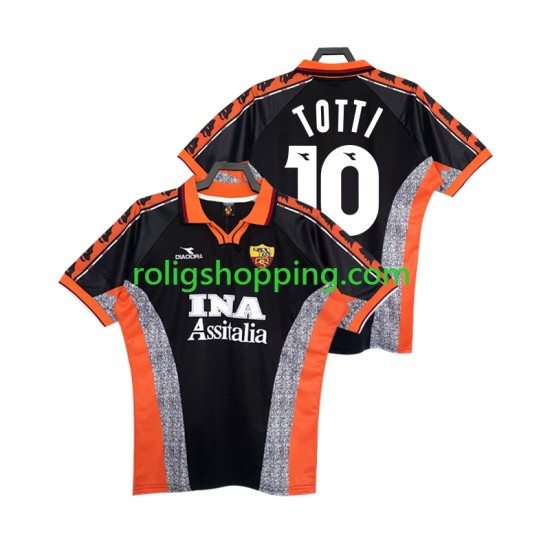 Fotbollströja AS Roma Totti 10 1998 Retro Män Tredjeställ 1999 Kort ärm