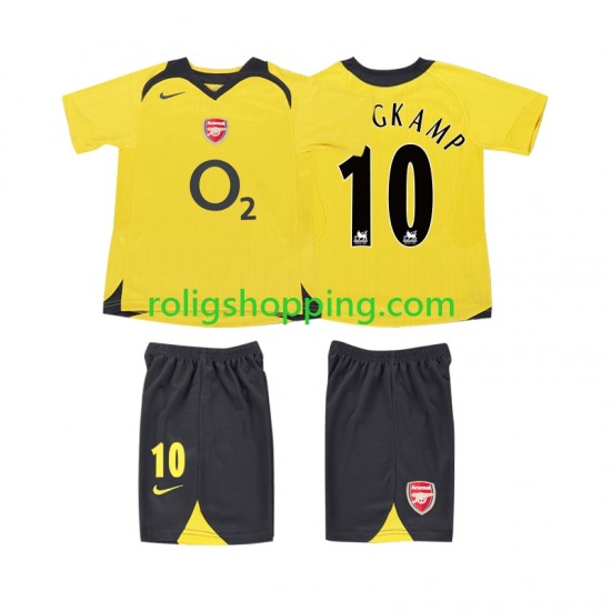 Fotbollströja Arsenal BERGKAMP 10 2005 Retro Barn Bortaställ 2006 Kort ärm