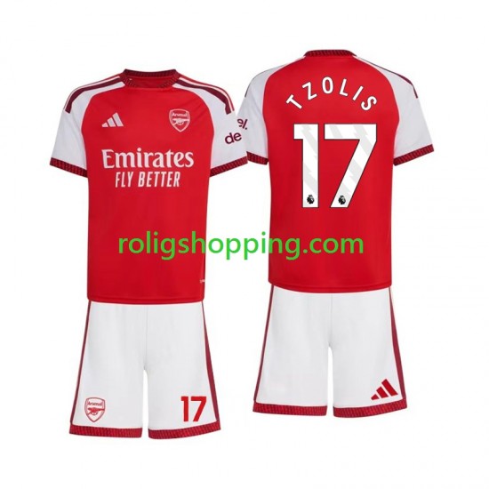 Fotbollströja Arsenal Christos Tzolis 17 Barn Hemmaställ 2026-2027 Kort ärm
