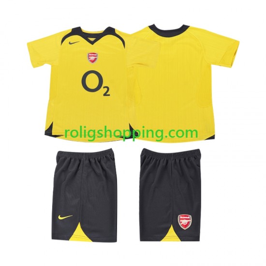 Fotbollströja Arsenal 2005 Retro Barn Bortaställ 2006 Kort ärm