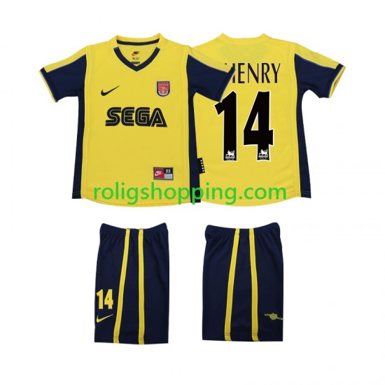 Fotbollströja Arsenal Thierry Henry 14 2000 2001 Retro Barn Bortaställ Kort ärm