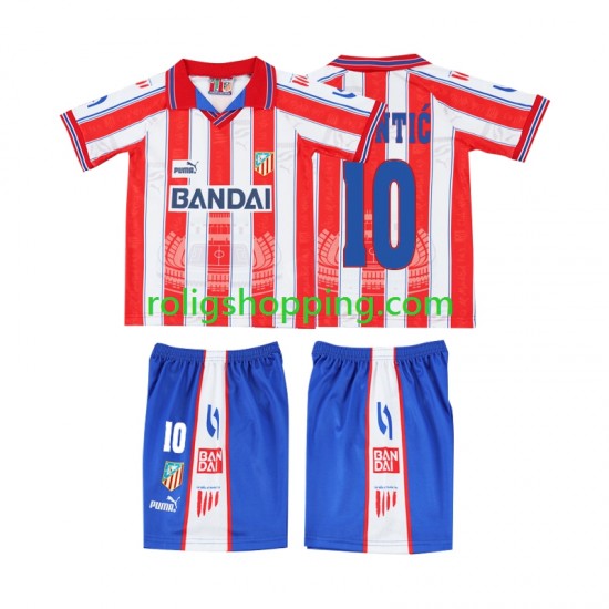 Fotbollströja Atlético Madrid PANTIC 10 1996 1997 Retro Barn Hemmaställ Kort ärm