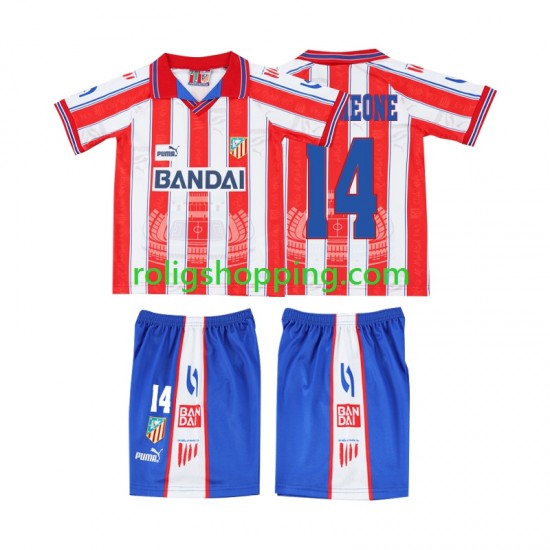 Fotbollströja Atlético Madrid SIMEONE 14 1996 1997 Retro Barn Hemmaställ Kort ärm