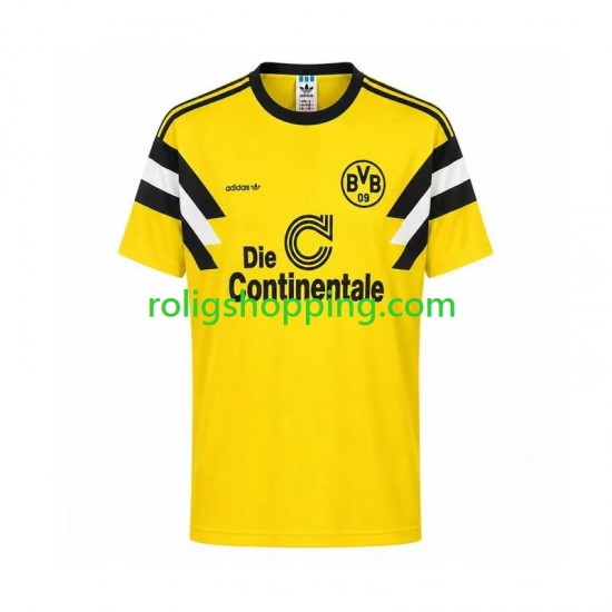 Fotbollströja Borussia Dortmund 1989 Retro Män Hemmaställ Kort ärm