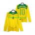 Fotbollströja Brasilien RONALDINHO 10 Retro Män Hemmaställ 2004 Lång ärm