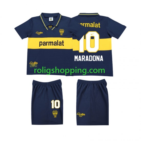 Fotbollströja CA Boca Juniors MARADONA 10 1993 1995 Retro Barn Hemmaställ Kort ärm