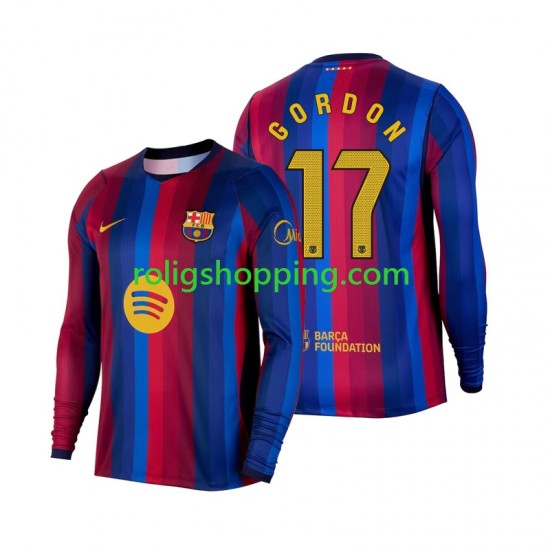 Fotbollströja FC Barcelona Anthony Gordon 17 Män Hemmaställ 2026-2027 Lång ärm