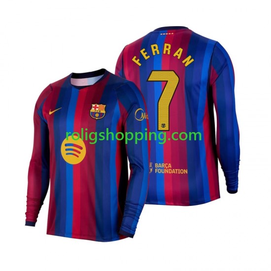 Fotbollströja FC Barcelona Ferran Torres 7 Män Hemmaställ 2026-2027 Lång ärm
