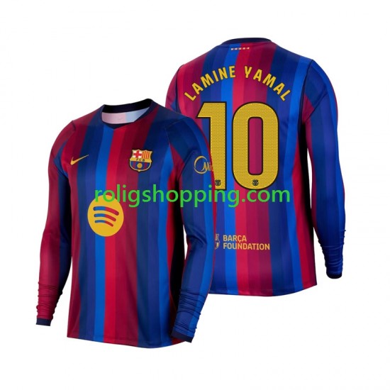 Fotbollströja FC Barcelona Lamine Yamal 10 Män Hemmaställ 2026-2027 Lång ärm
