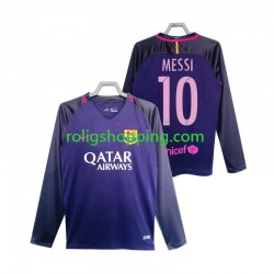 Fotbollströja FC Barcelona Lionel Messi 10 2016 2017 Retro Män Bortaställ Lång ärm