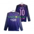 Fotbollströja FC Barcelona Lionel Messi 10 2016 2017 Retro Män Bortaställ Lång ärm