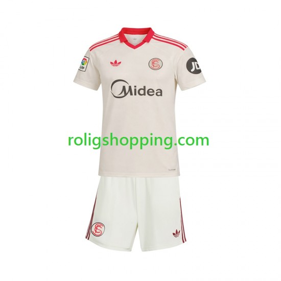 Fotbollströja Sevilla FC Retro Barn Hemmaställ 2025-2026 Kort ärm