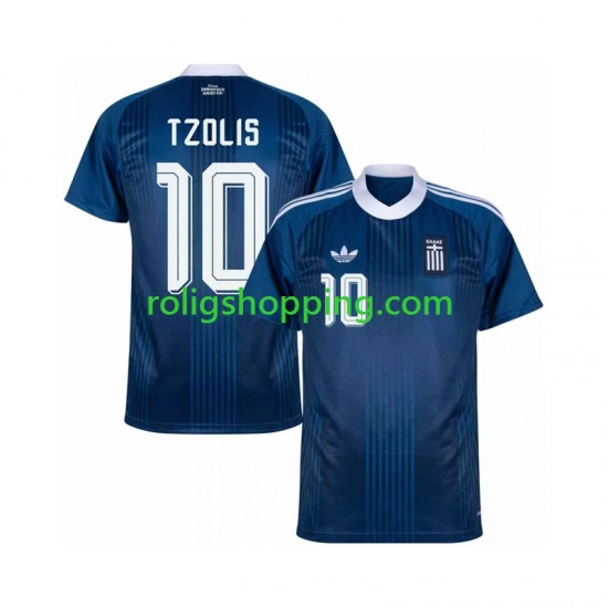 Fotbollströja Grekland Christos Tzolis 17 Män Bortaställ 2026-2027 Kort ärm