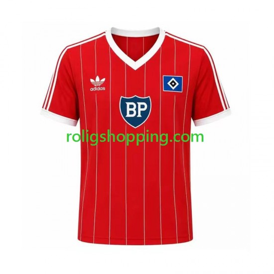 Fotbollströja Hamburger SV 1984 Retro Män Bortaställ Kort ärm