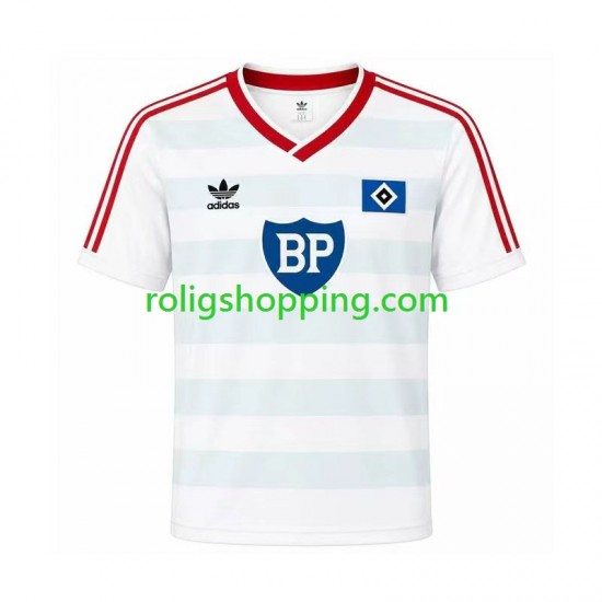 Fotbollströja Hamburger SV 1986 Retro Män Bortaställ Kort ärm