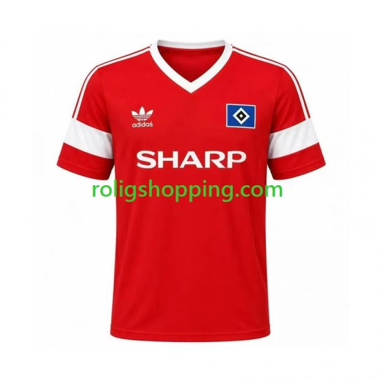 Fotbollströja Hamburger SV 1988 Retro Män Bortaställ Kort ärm