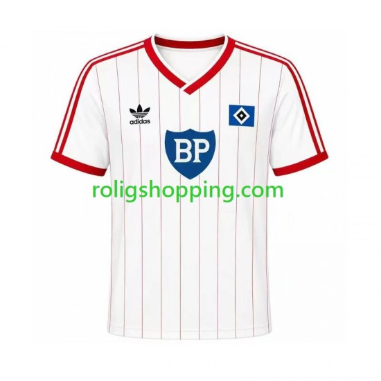 Fotbollströja Hamburger SV 1984 Retro Män Hemmaställ Kort ärm