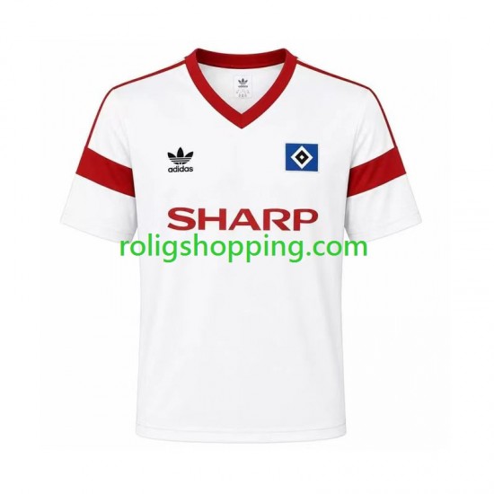 Fotbollströja Hamburger SV 1988 Retro Män Hemmaställ Kort ärm