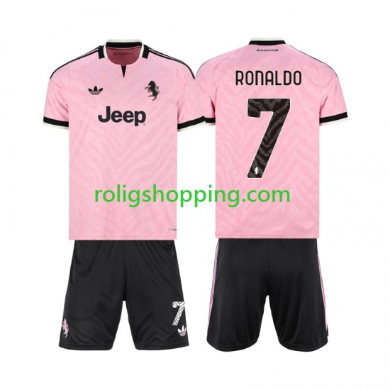 Fotbollströja Juventus Cristiano Ronaldo 7 Barn Bortaställ 2026-2027 Kort ärm
