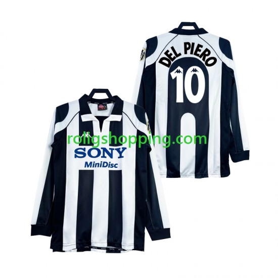 Fotbollströja Juventus DEL PIERO 10 1997 1998 Retro Män Hemmaställ Lång ärm