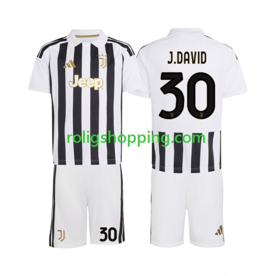 Fotbollströja Juventus Jonathan David 30 Barn Hemmaställ 2026-2027 Kort ärm