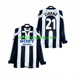 Fotbollströja Juventus ZIDANE 21 1997 1998 Retro Män Hemmaställ Lång ärm