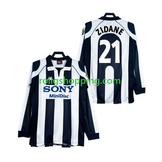 Fotbollströja Juventus ZIDANE 21 1997 1998 Retro Män Hemmaställ Lång ärm