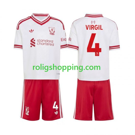 Fotbollströja Liverpool Virgil van Dijk 4 Barn Bortaställ 2026-2027 Kort ärm