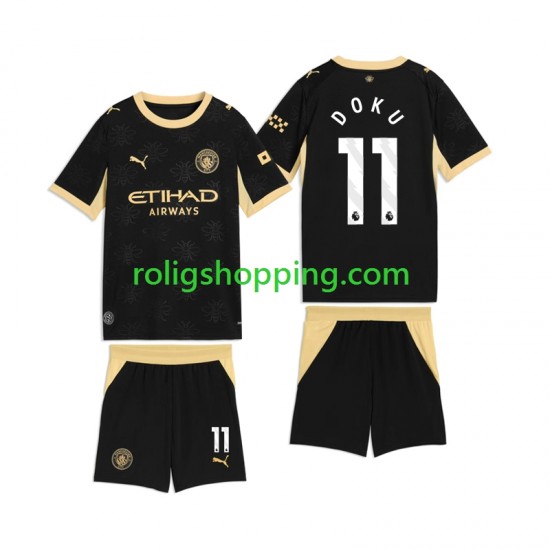 Fotbollströja Manchester City Jeremy Doku 11 Barn Bortaställ 2026-2027 Kort ärm