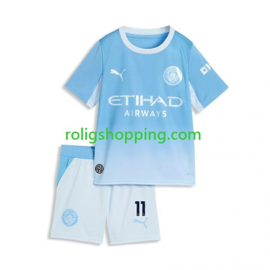 Fotbollströja Manchester City Jeremy Doku 11 Barn Hemmaställ 2026-2027 Kort ärm
