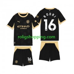 Fotbollströja Manchester City Rodri 16 Barn Bortaställ 2026-2027 Kort ärm