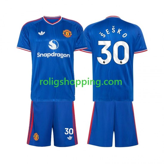 Fotbollströja Manchester United Benjamin Sesko 30 Barn Bortaställ 2026-2027 Kort ärm
