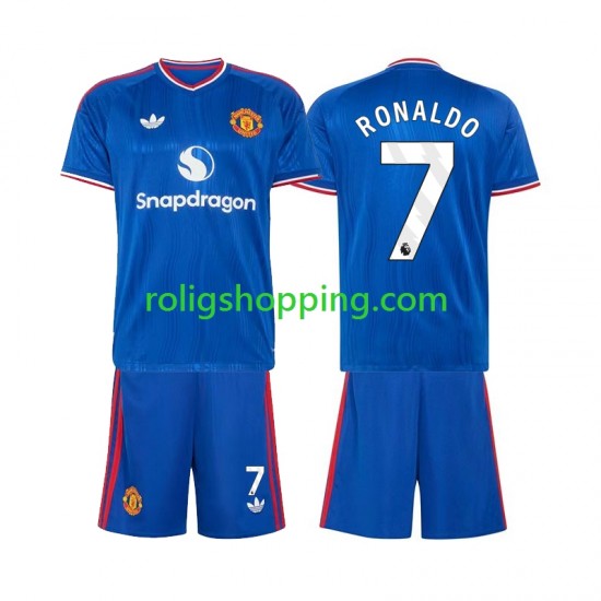Fotbollströja Manchester United Cristiano Ronaldo 7 Barn Bortaställ 2026-2027 Kort ärm