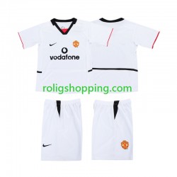 Fotbollströja Manchester United 2002 2003 Barn Bortaställ Kort ärm