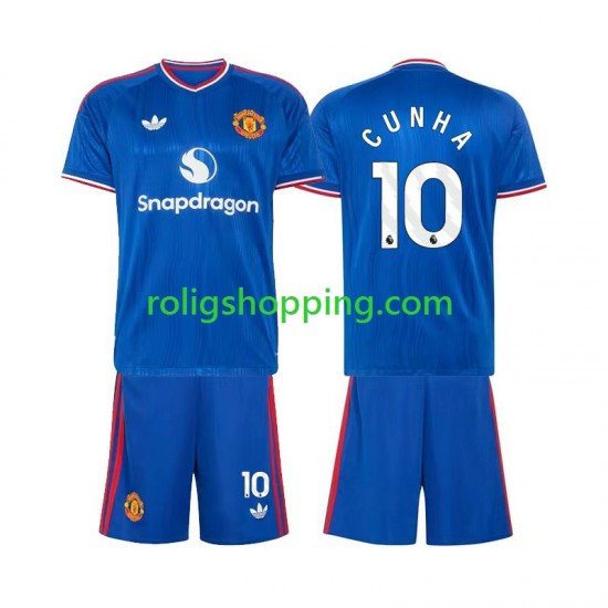 Fotbollströja Manchester United Matheus Cunha 10 Barn Bortaställ 2026-2027 Kort ärm
