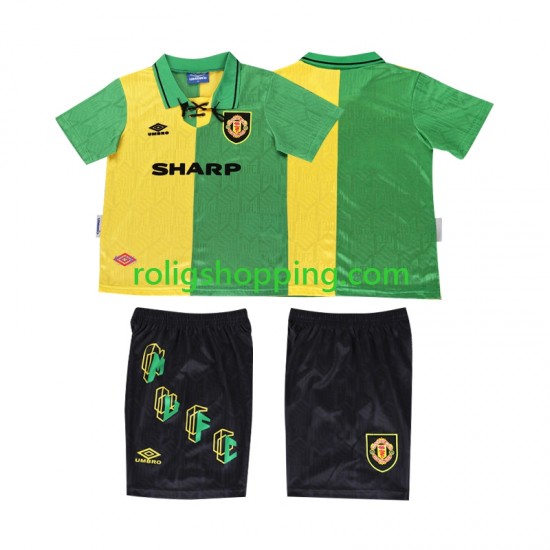 Fotbollströja Manchester United 1992 Retro Barn Tredjeställ 1994 Kort ärm
