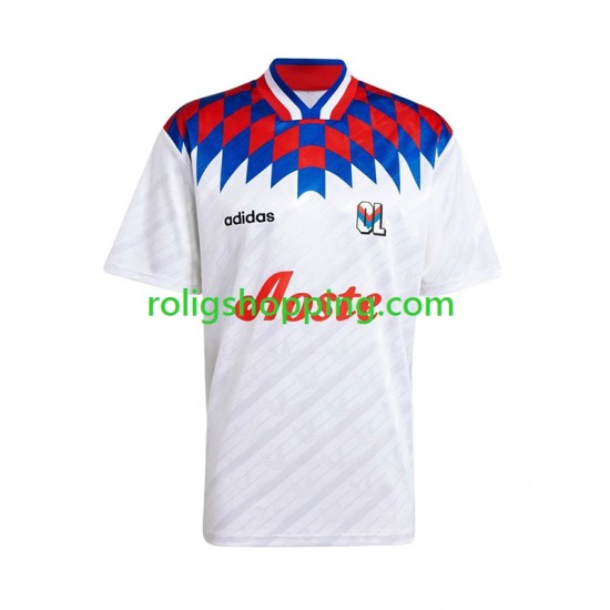 Fotbollströja Olympique Lyonnais 1995 1996 Retro Män Hemmaställ Kort ärm