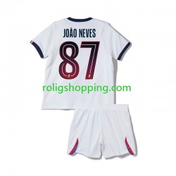 Fotbollströja Paris Saint-Germain Joao Neves 87 Barn Bortaställ 2026-2027 Kort ärm