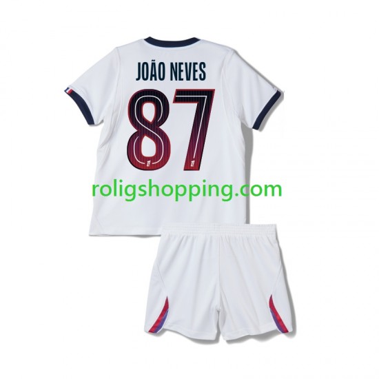 Fotbollströja Paris Saint-Germain Joao Neves 87 Barn Bortaställ 2026-2027 Kort ärm