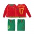 Fotbollströja Portugal Cristiano Ronaldo 17 Retro Barn Hemmaställ 2004 Lång ärm