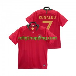 Fotbollströja Portugal Cristiano Ronaldo 7 2018 Retro Män Hemmaställ Kort ärm