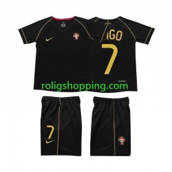 Fotbollströja Portugal FIGO 7 Retro Barn Bortaställ 2006 Kort ärm Fotbollströja Portugal FIGO 7 Retro Barn Bortaställ 2006 Kort ärm